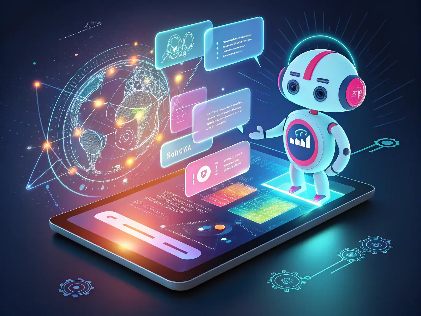 A customizable chatbot interface within IntraAI, demonstrating the ability to tailor the chatbot's appearance and behavior to match the website's branding.